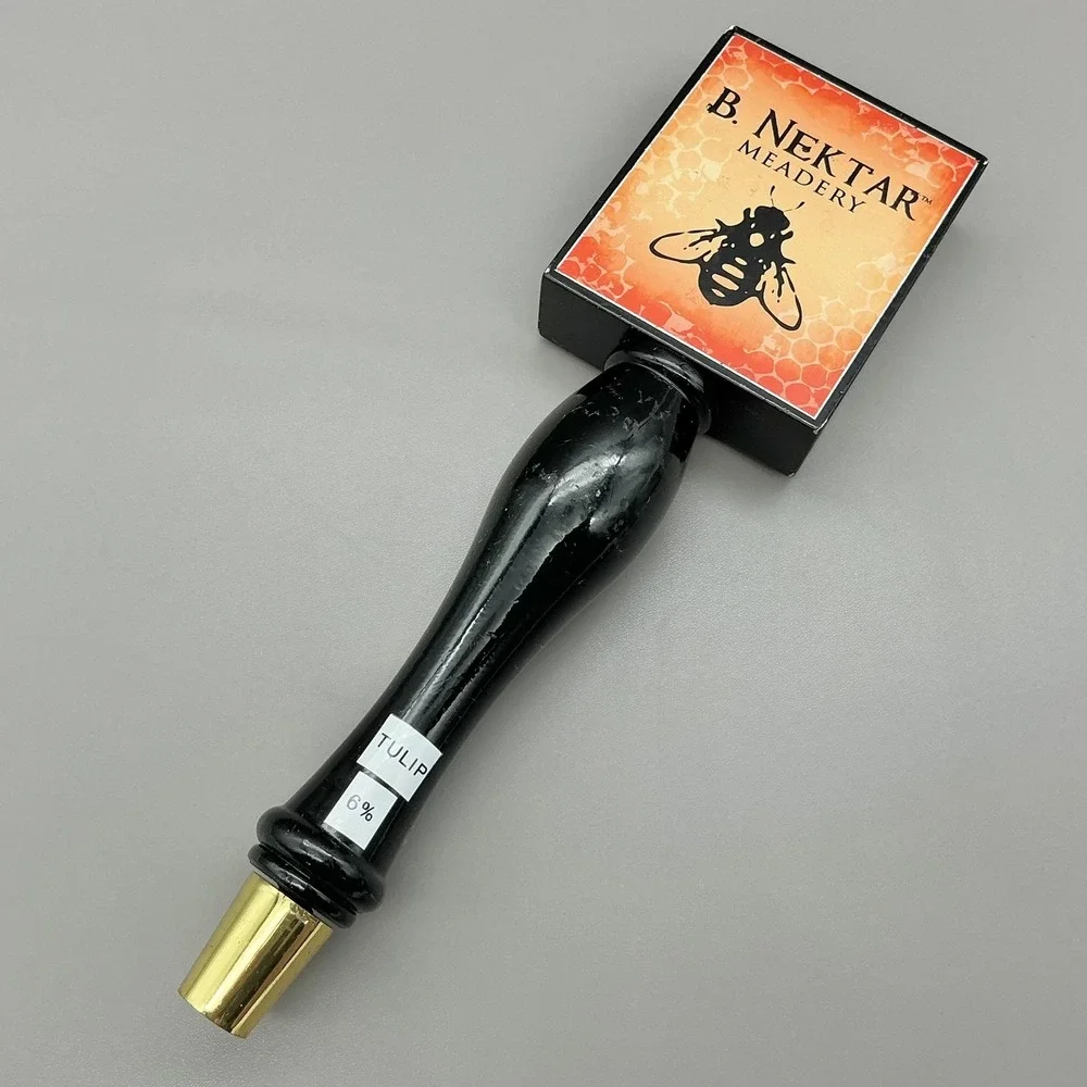 B. Nektar Meadery Tap Handle Black Orange Bee Logo Draft‎ Beer Bar Decor
